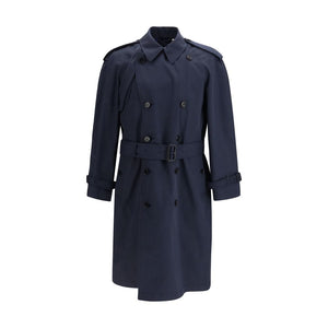 Burberry Blue Polyester Trench Coat
