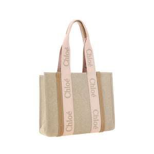 Chloé Brown Linen Shoulder Bag