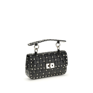 Valentino Garavani Black Calf Leather Bos Taurus Shoulder Bag