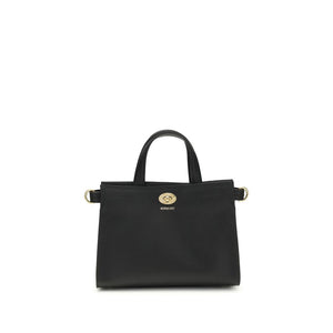 Burberry Black Calf Leather Bos Taurus Handbag