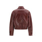 Versace Bordeaux Leather Jacket
