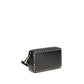 Valentino Garavani Black Calf Leather Bos Taurus Shoulder Bag