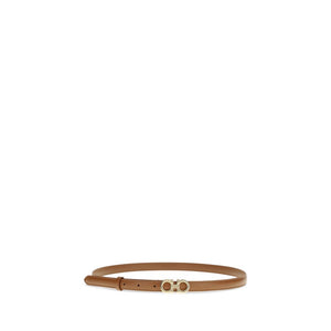 Ferragamo Beige Calf Leather Bos Taurus Thin Belt