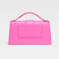 Jacquemus Neon Pink Leather Le Grand Bambino Handbag