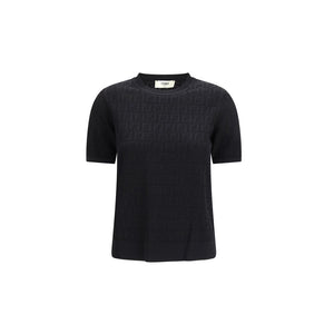 Fendi Black Viscose T-Shirt