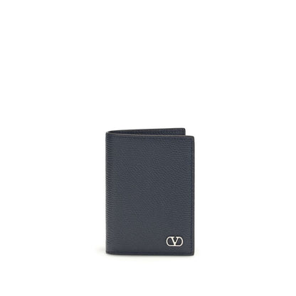 Valentino Garavani Blue Calf Leather Bos Taurus Wallet