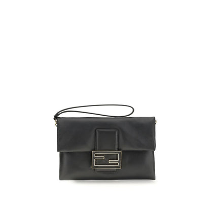 Fendi Black Calf Leather Bos Taurus Shoulder Bag