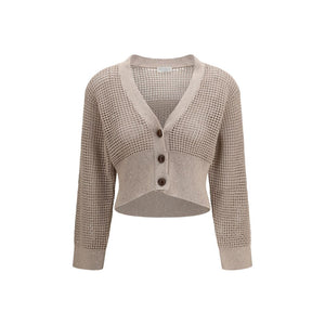 Brunello Cucinelli Beige Cotton Cardigan