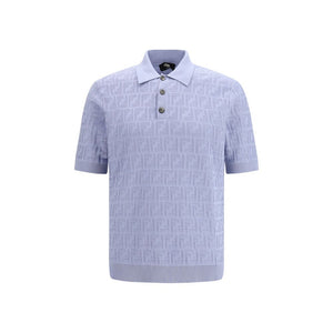 Fendi Blue Cotton Polo Shirt