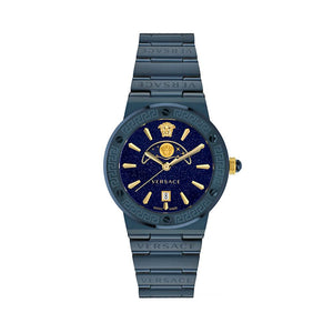 Versace Blue Stainless Steel Dress Watch