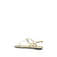 Prada Silver Calf Leather Bos Taurus Flat Sandals