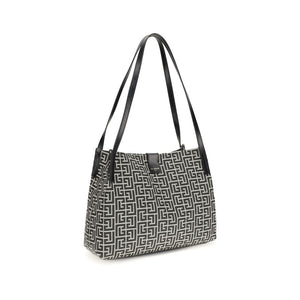 Balmain Black Cotton Shoulder Bag
