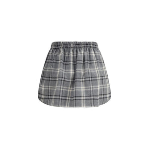 Miu Miu Gray Cotton Mini Skirt