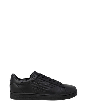 EA7 Emporio Armani Black Polyester Low Top Sneakers