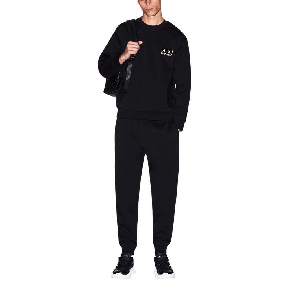  Armani Exchange Bicolor Cotton Joggers Workout Pants Elastic waistband and drawstring detail  