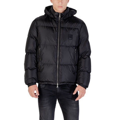 Armani Exchange Black Polyamide Full-Length Jacket
