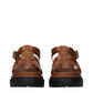 Prada Brown Leather Platform Sandals