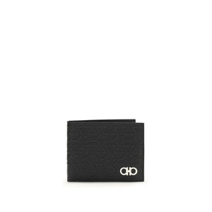Ferragamo Black Calf Leather Bos Taurus Wallet