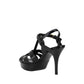 Saint Laurent Black Calf Leather Bos Taurus Stiletto Heel Sandals