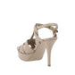 Saint Laurent Beige Calf Leather Bos Taurus Stiletto Heel Sandals