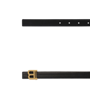 Balmain Black Leather Regular Belt