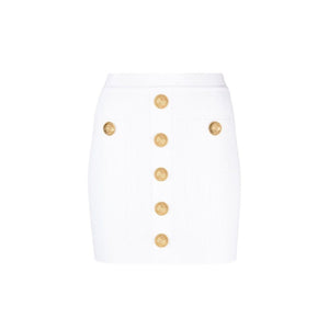 Balmain White Polyester Mini Skirt