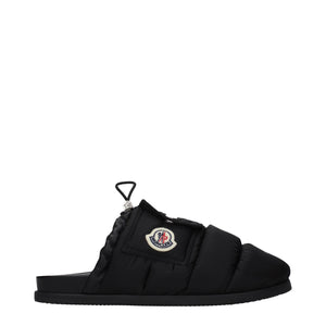 Moncler Black Fabric Slippers