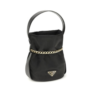 Prada Black Recycled Polyamide Backet Bag interior