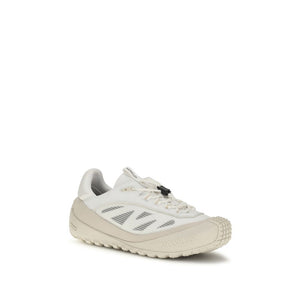 Moncler White Polyester Athletic Sneakers side profile  