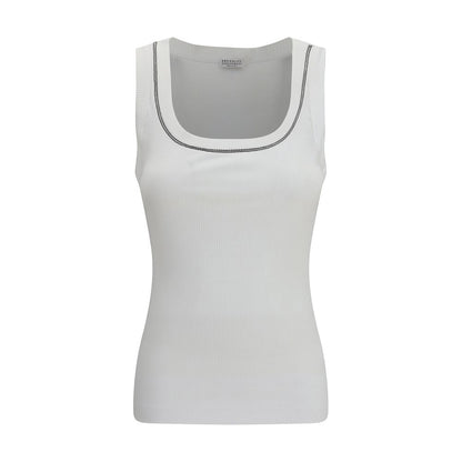 Brunello Cucinelli White Cotton Top
