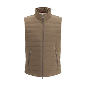 Brunello Cucinelli Beige Polyester Sleveless Jacket