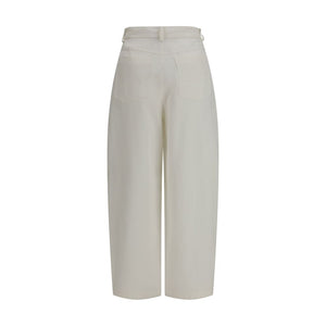 Brunello Cucinelli Beige Silk Casual Pants