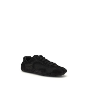 Prada Black Calf Leather Bos Taurus Athletic Sneakers