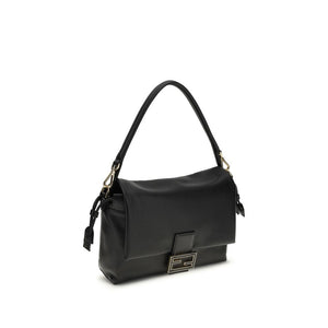 Fendi Black Calf Leather Bos Taurus Shoulder Bag