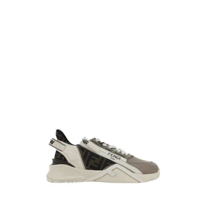 Fendi Brown Calf Leather Bos Taurus Athletic Sneakers