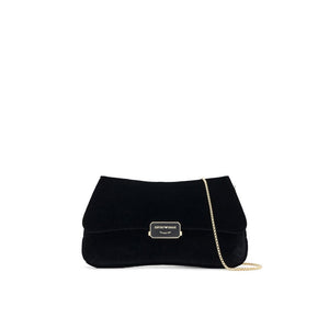 Emporio Armani Black Polyester Clutch Bag side profile