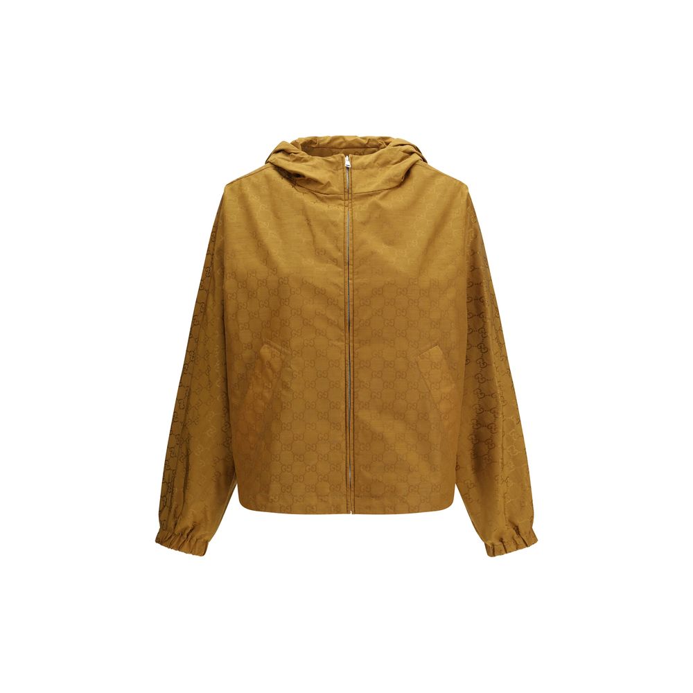 Gucci Beige Nylon Shell Jacket side profile 
