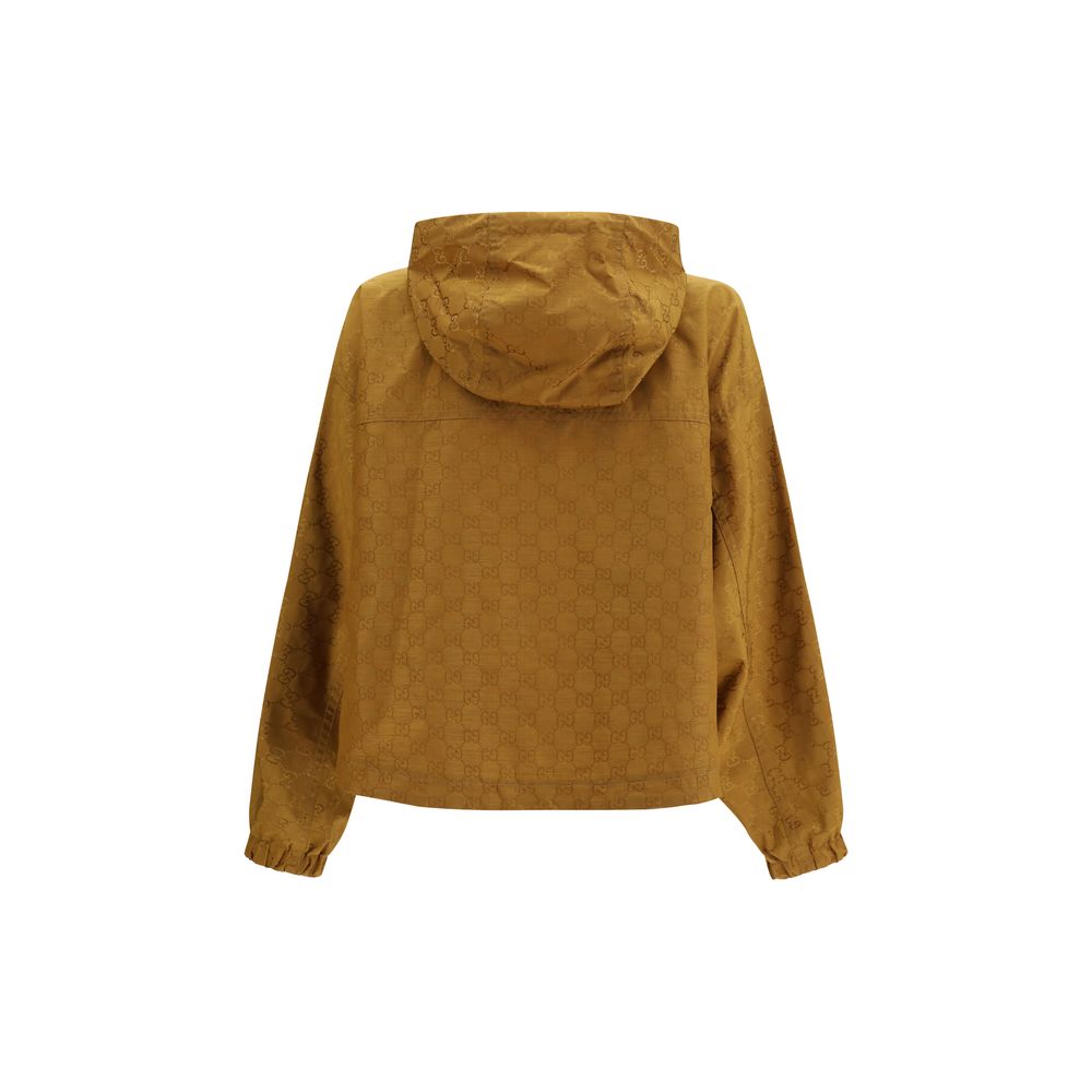  Gucci Beige Nylon Shell Jacket fabric texture detail  