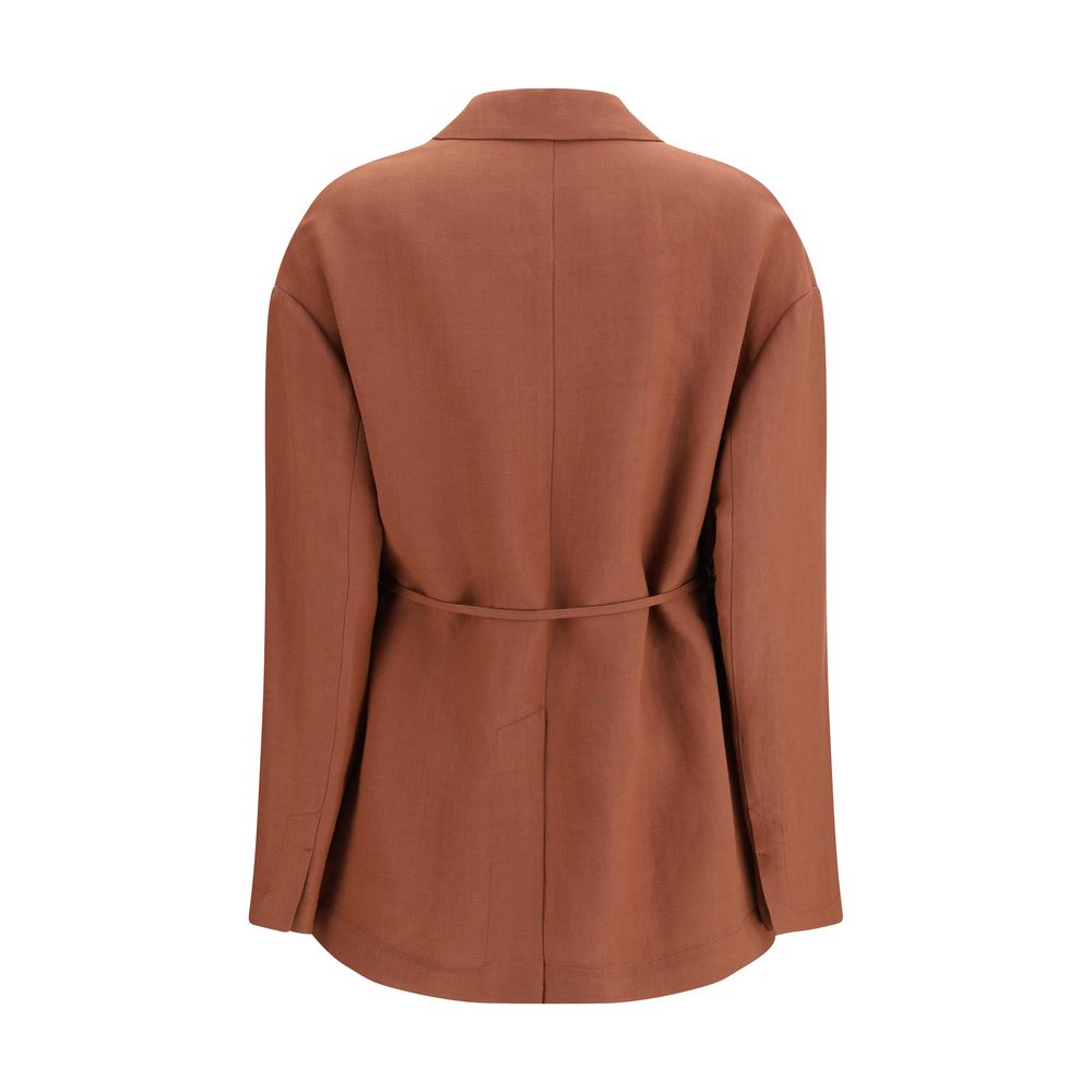 Brunello Cucinelli Multicolor Viscose Blazer fabric texture detail  
