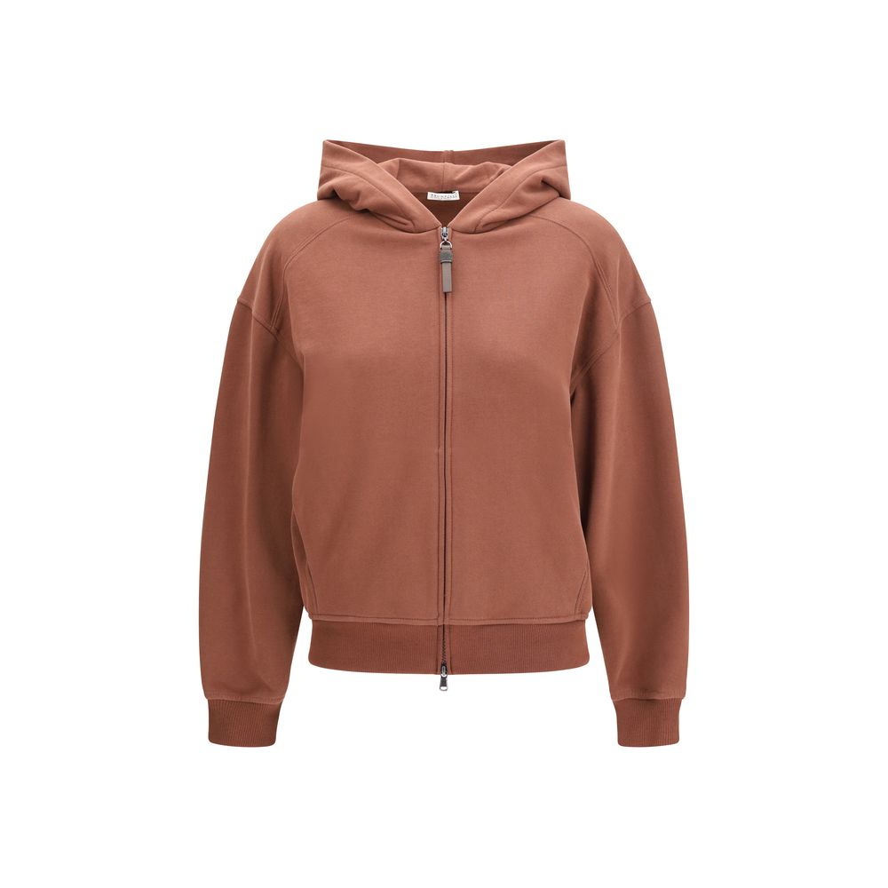 Brunello Cucinelli Brown Cotton Sweatshirt side profile 