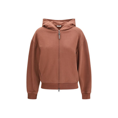 Brunello Cucinelli Brown Cotton Sweatshirt side profile 
