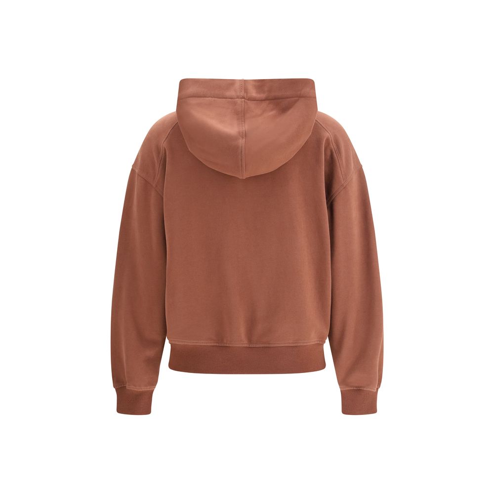 Brunello Cucinelli Brown Cotton Sweatshirt fabric texture detail 