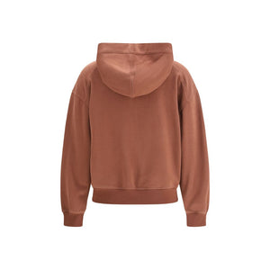Brunello Cucinelli Brown Cotton Sweatshirt fabric texture detail 