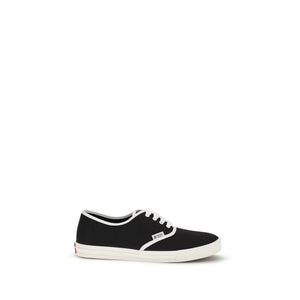 Prada Black Cotton Low Top Sneakers