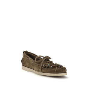 Golden Goose Bicolor Calf Leather Bos Taurus Slip-On Loafers