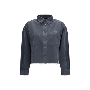 Miu Miu Gray Cotton Dress Shirt