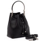 Jimmy Choo Black Bon Bon Leather Bucket