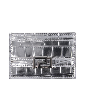 Versace Gray Leather Cardholder