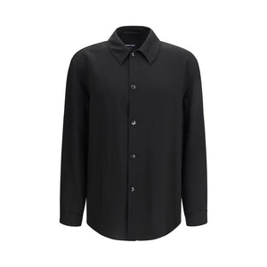 Giorgio Armani Black Viscose Dress Shirt