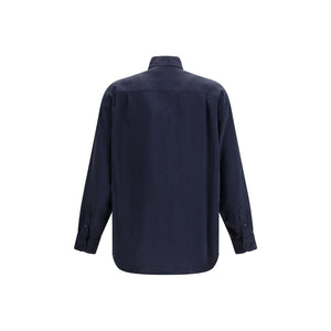 Giorgio Armani Blue Silk Dress Shirt